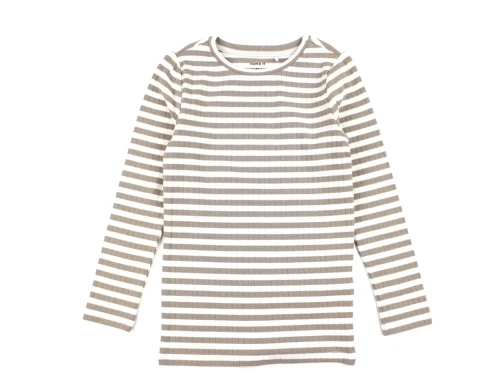 Name It mocha meringue stribet bluse